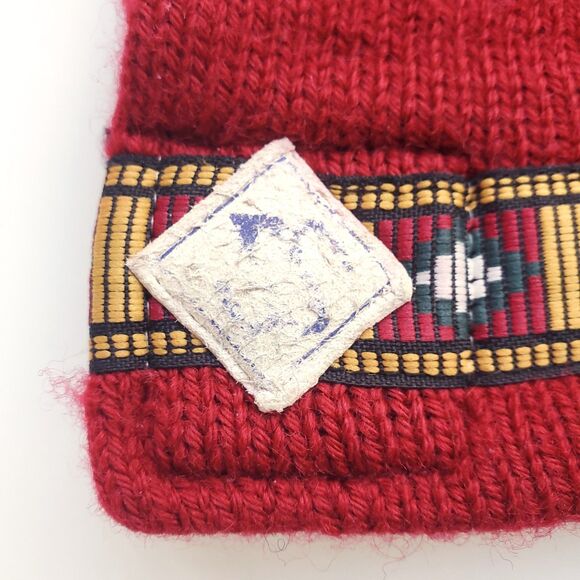 Vintage Merkley Headgear Red Wool Knit Winter Hat Toque Beanie Snowboard Canada - Picture 5 of 9